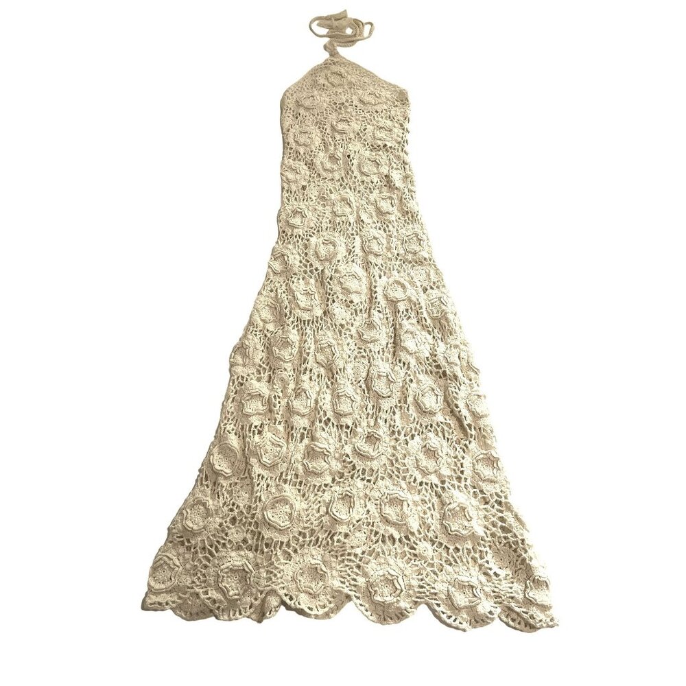 Tularosa Cream Crochet Maxi Dress